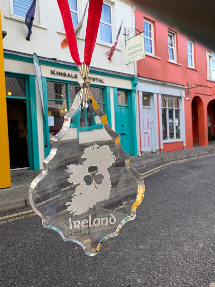 Christmas Ornament - Map Ireland Shamrock