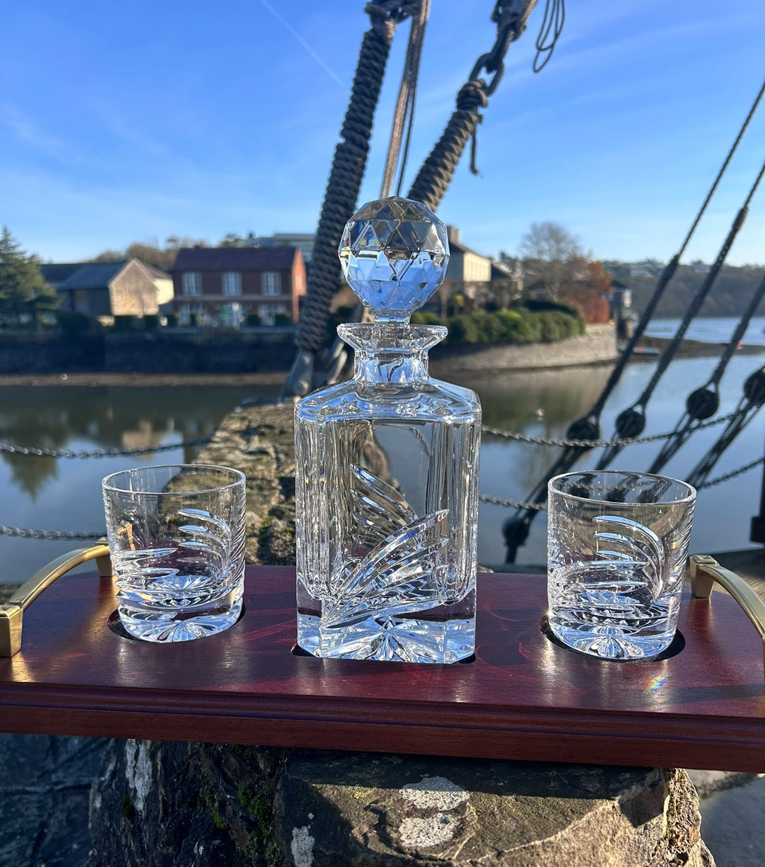 Harmony Crystal Decanter Set with Tray