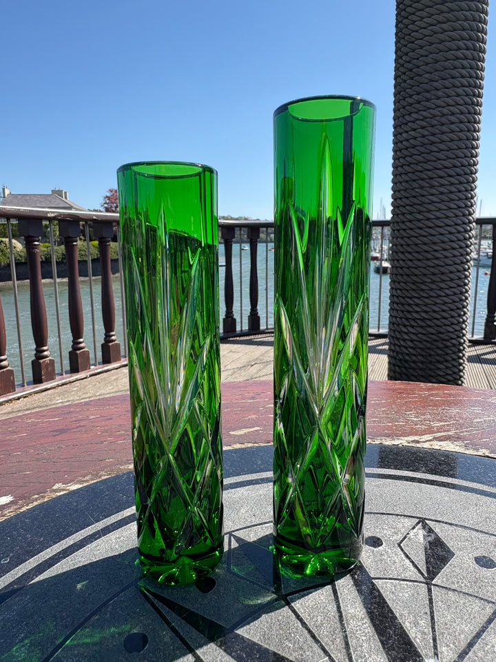 Emerald Green Tube Vase Small