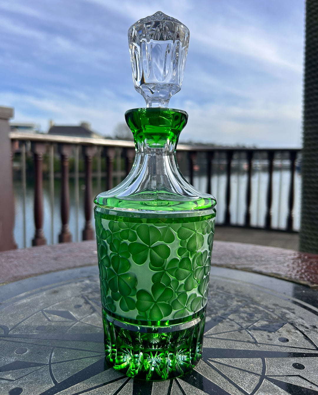 Kinsale Crystal Shamrock Decanter