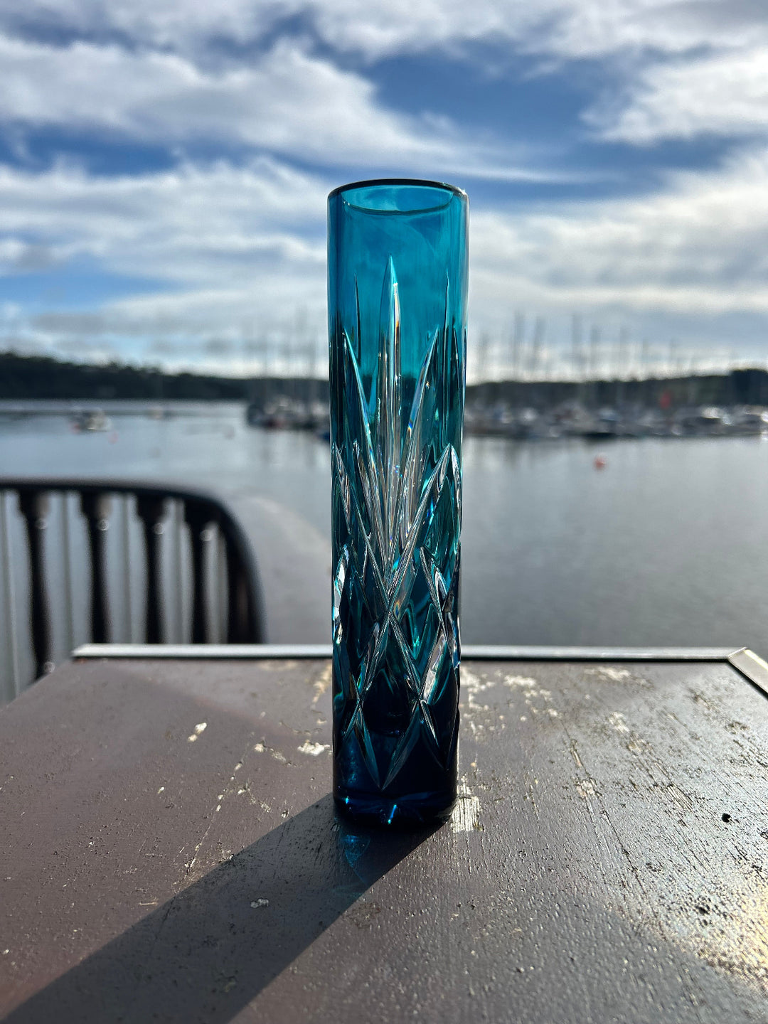 kinsale crystal azure Tube Vase Small
